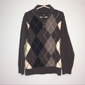 CLOSET CLOSING! Boys argyle half-zip sweater 5/6